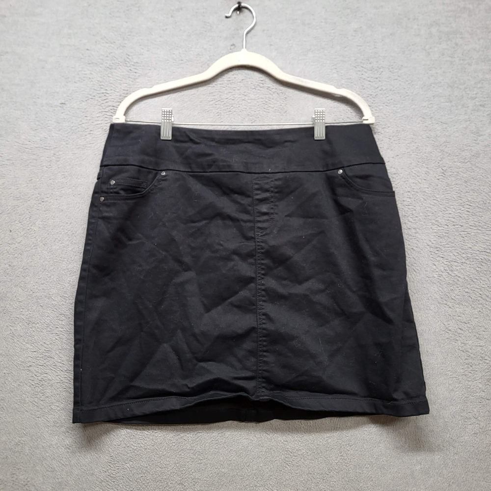 S.C. & CO. Women‎ Skirt L Black Logo Cotton Polyester Spandex